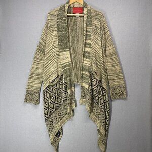 Akira Chicago Sweater Cardigan Womens Large Waterfall Boho Southwestern Soft